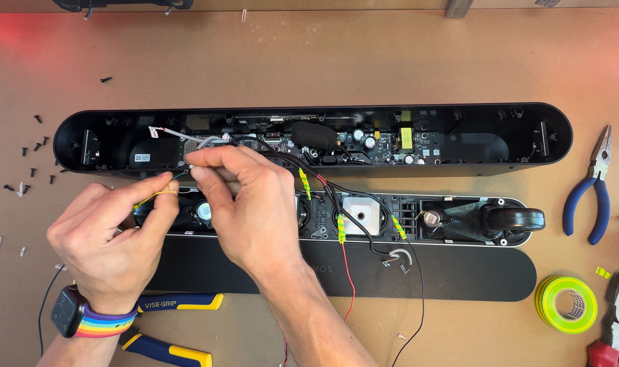 Extending Sonos Ray internal speaker cabling